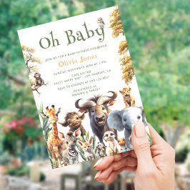 Invitación Oh Baby Jungle Gender Neutral Baby Shower