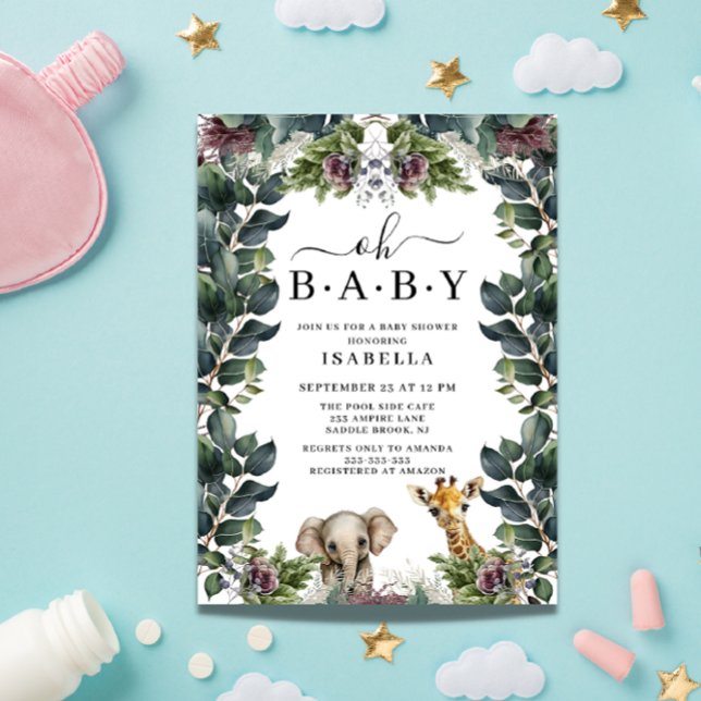 Invitación Oh baby Jungle safari animal ducha de bebé (Subido por el creador)