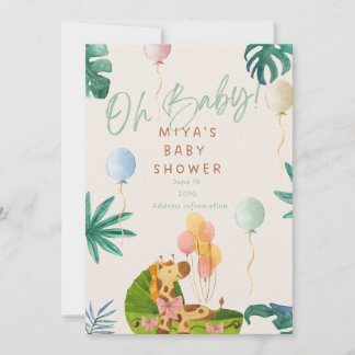 Invitación Oh Baby! Jungle Safari Baby Shower Invitation