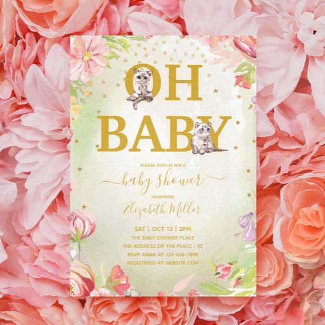 Invitación Oh Baby Kitten Cat Baby Shower (Subido por el creador)