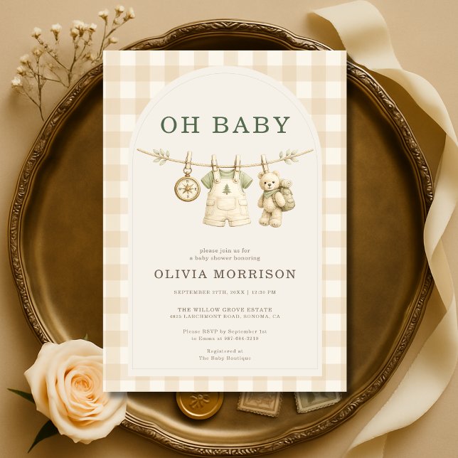 Invitación Oh Baby La Aventura Espera Ropa de Bebé Shower (Subido por el creador)