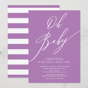 Invitación Oh Baby Lavender Chica Baby Shower