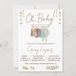 Invitación Oh Baby, Layette, Eco Toys Baby Shower