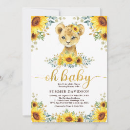 Invitación Oh Baby Lion Cub Sunflower Greeneration Baby Showe