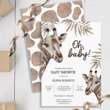 Oh Baby Mama y Baby Giraffe Neutral Baby Shower