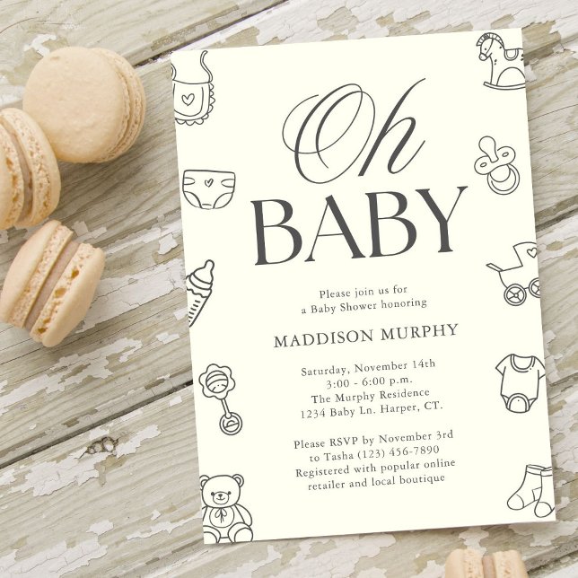 Invitación Oh Baby Minimal Gender Neutral Baby Shower (Subido por el creador)