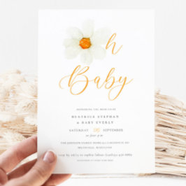Invitación Oh Baby Modern Daisy Gender Neutral Baby Shower