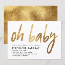 Oh Baby Modern Glam Gold Purpurina Baby Shower