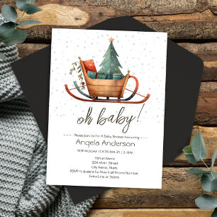 Invitación Oh Baby Navidad Trineo Baby Shower