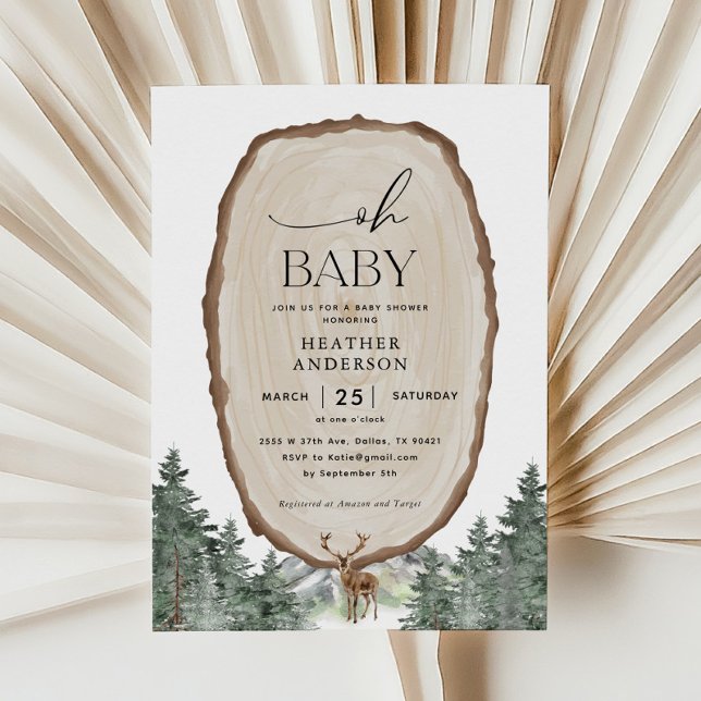 Invitación Oh Baby Outly Mountain Forest Baby Shower (Subido por el creador)