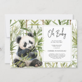 Invitación Oh Baby Panda Bear Bamboo Baby Shower