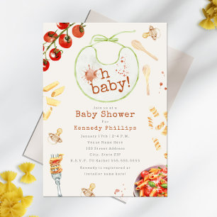 Invitación Oh Baby Pasta y Pacificadores Neutral Baby Shower