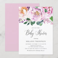 Oh Baby Pastel Purple Peonies Spring Baby Shower