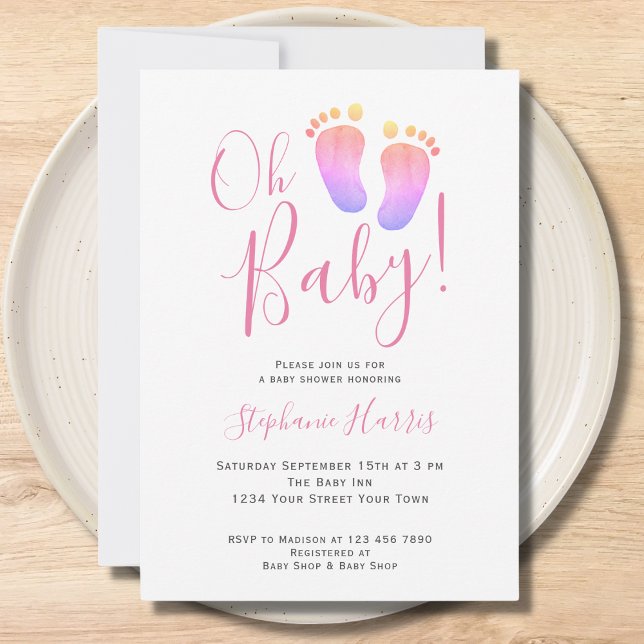 Invitación Oh Baby Pink Chica Baby Shower (Subido por el creador)