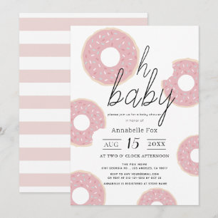 Invitación Oh Baby Pink Donut Chica Baby Shower