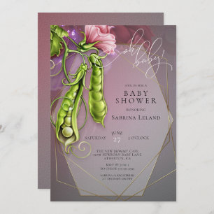 Invitación Oh Baby Pink - Guisantes dulces en un Baby Shower 