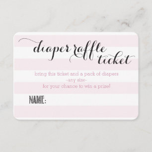 Invitación Oh Baby Pink Stripes Ducha Diaper Ticket