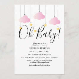 Invitación Oh Baby Pink Twinkle Twinkle Baby Shower Sprinkle