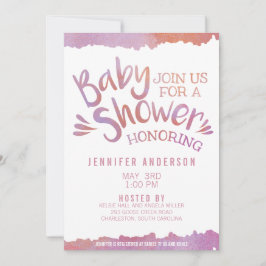 Invitación Oh Baby Pink Watercolor Baby Shower