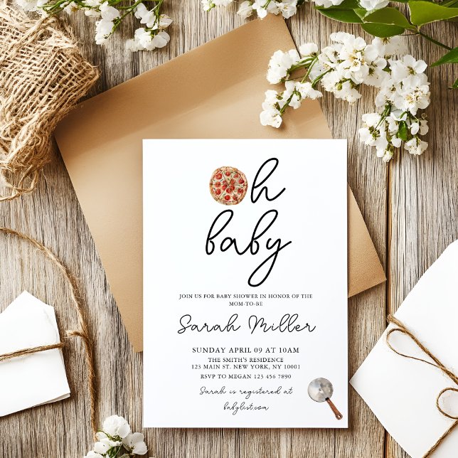 Invitación Oh Baby Pizza Baby Shower (Subido por el creador)