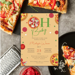 Invitación Oh Baby Pizza Pacificadores Genial Baby Shower