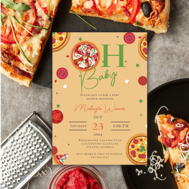 Invitación Oh Baby Pizza Pacificadores Genial Baby Shower (Subido por el creador)