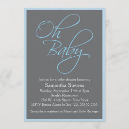 Invitación Oh Baby Posh Baby Shower para Boy