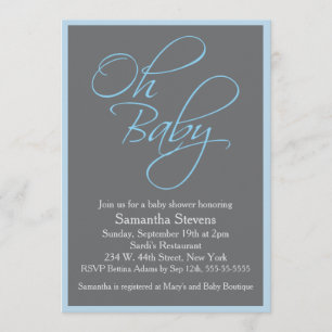 Invitación Oh Baby Posh Baby Shower para Boy