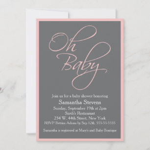 Invitación Oh Baby Posh Baby Shower para Chica