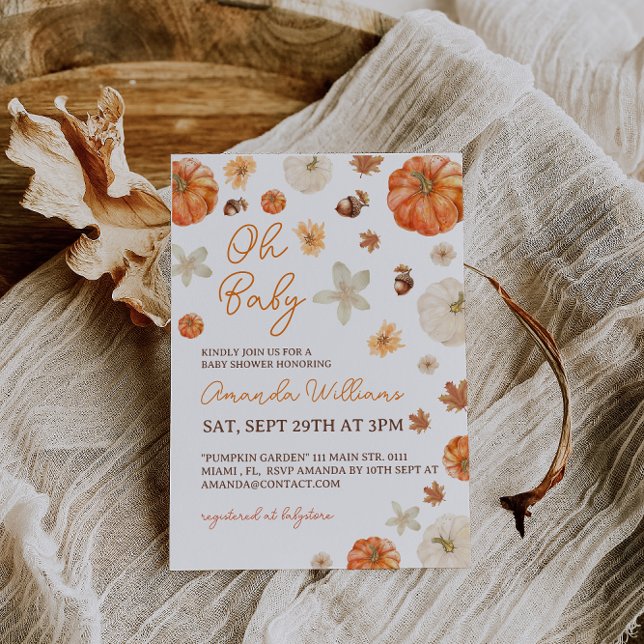 Invitación Oh Baby Pumpki Baby Shower (Subido por el creador)