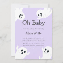 Oh Baby Purple Spooky Ghost Halloween Baby Shower