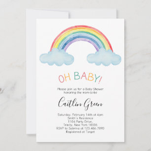 Invitación Oh Baby Rainbow Baby Shower