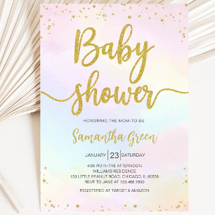Invitación Oh Baby Rainbow Baby Shower
