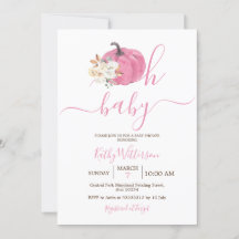 Oh Baby Rubor Pink Pumpkin Floral Baby Shower