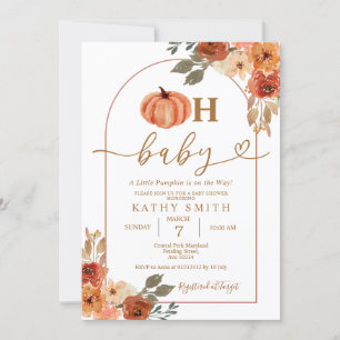 Invitación Oh Baby Rustic Boho Floral Pumpkin Baby Shower