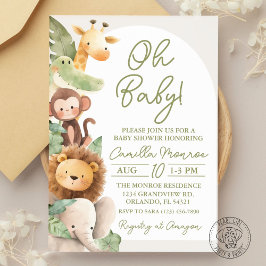 Invitación Oh Baby Safari Animal de la Jungla