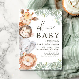 Invitación Oh Baby Safari Animal Parejas Baby Shower