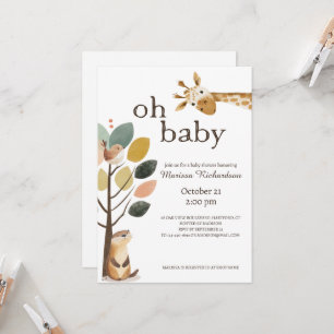Invitación Oh Baby Safari Animals Baby Shower