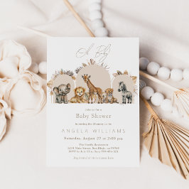 Invitación Oh Baby Safari Animals Boho Baby Shower