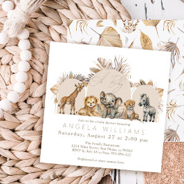 Invitación Oh Baby Safari Animals Boho Baby Shower