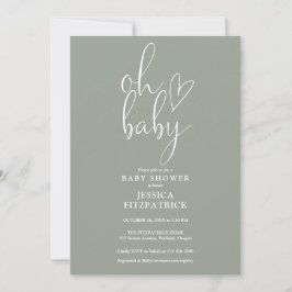 Invitación Oh Baby Sage Green Gender Neutral Baby Shower