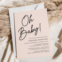 Oh Baby Script Rubor Minimalista Baby Shower