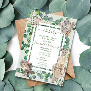 Invitación Oh Baby Shower Animales Salvajes Australianos Uno