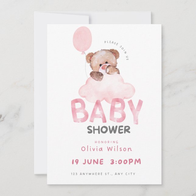 Invitación Oh Baby Shower Celebration Design (Anverso)