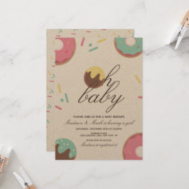 Invitación Oh Baby Shower Dulce Pastel Paleta Donut