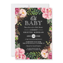 Oh Baby Shower Modern Beautiful Floral Wreath Wrap