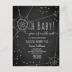 Invitación Oh Baby Spiderweb Halloween Virtual Baby Shower