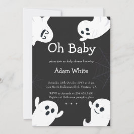 Invitación Oh Baby Spooky Ghost Halloween Fall Baby Shower