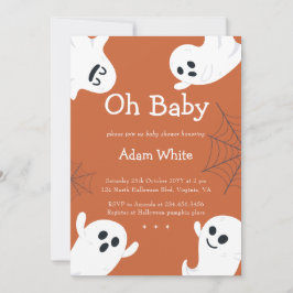 Invitación Oh Baby Spooky Ghost Halloween Fall Baby Shower