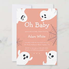 Invitación Oh Baby Spooky Ghost Halloween Fall Baby Shower
